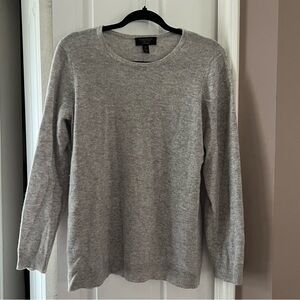Charter Club Luxury Cashmere Light Gray Crew Neck Sweater - 100% cashmere